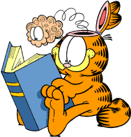Garfield reading book